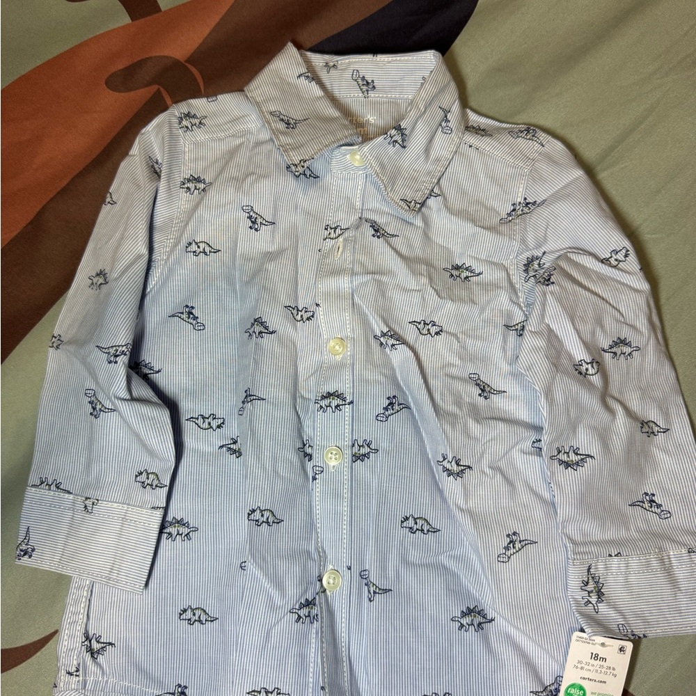 Carter's Blue Dinosaur Print Shirt